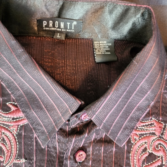 Pronti Purple Men's dress Shirt - Picture 4 of 4